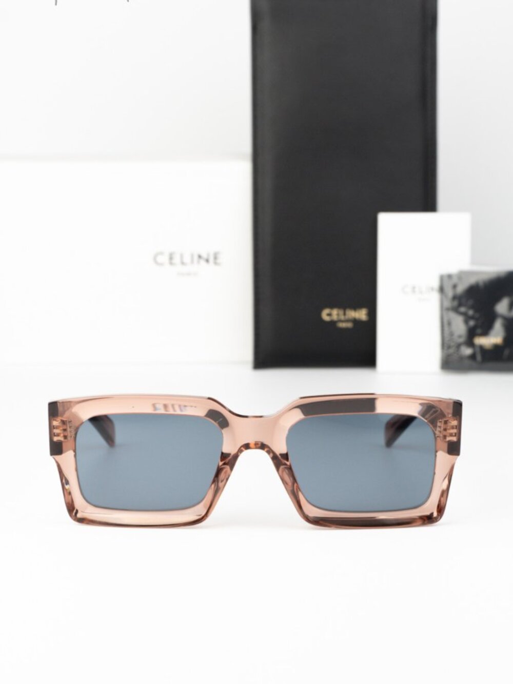 Celine Men Sunglasses Pink Blue Rectangle CL40280U 74V NEW AUTHENTIC